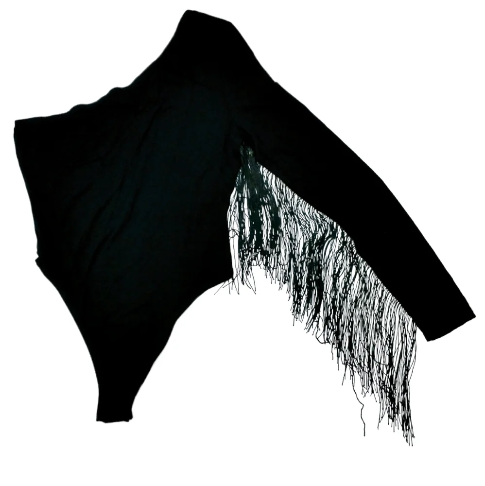 Shein Fringe Trim One Shoulder Bodysuit - Picture 8 of 13